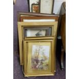 Pictures and prints - a large collection of late 19th / early 20th century lithographs, frames and