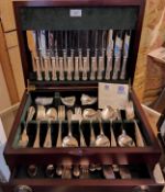 A canteen of E.P.N.S. flatware, twelve, by K Bright, Sheffield, cased