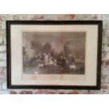 A 19th century engraving Abraham Raimbach, after David Wilkie - "Rent Day" 49.5 x 63cms, framed;