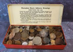 A collection of 18th century to 20th century mixed world coins including George II copper, George