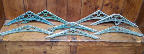 Salvage - a set of eight Richardson & Co iron conservatory or greenhouse brackets