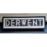 Local Interest - original monochrome 1940's bus route destination name DERWENT, framed. Note: