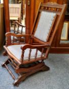 A late 19th American design spring rocking chair, c.1890