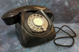 A Siemens 'horseshoe' black Bakelite telephone, marked AEI, c.1950
