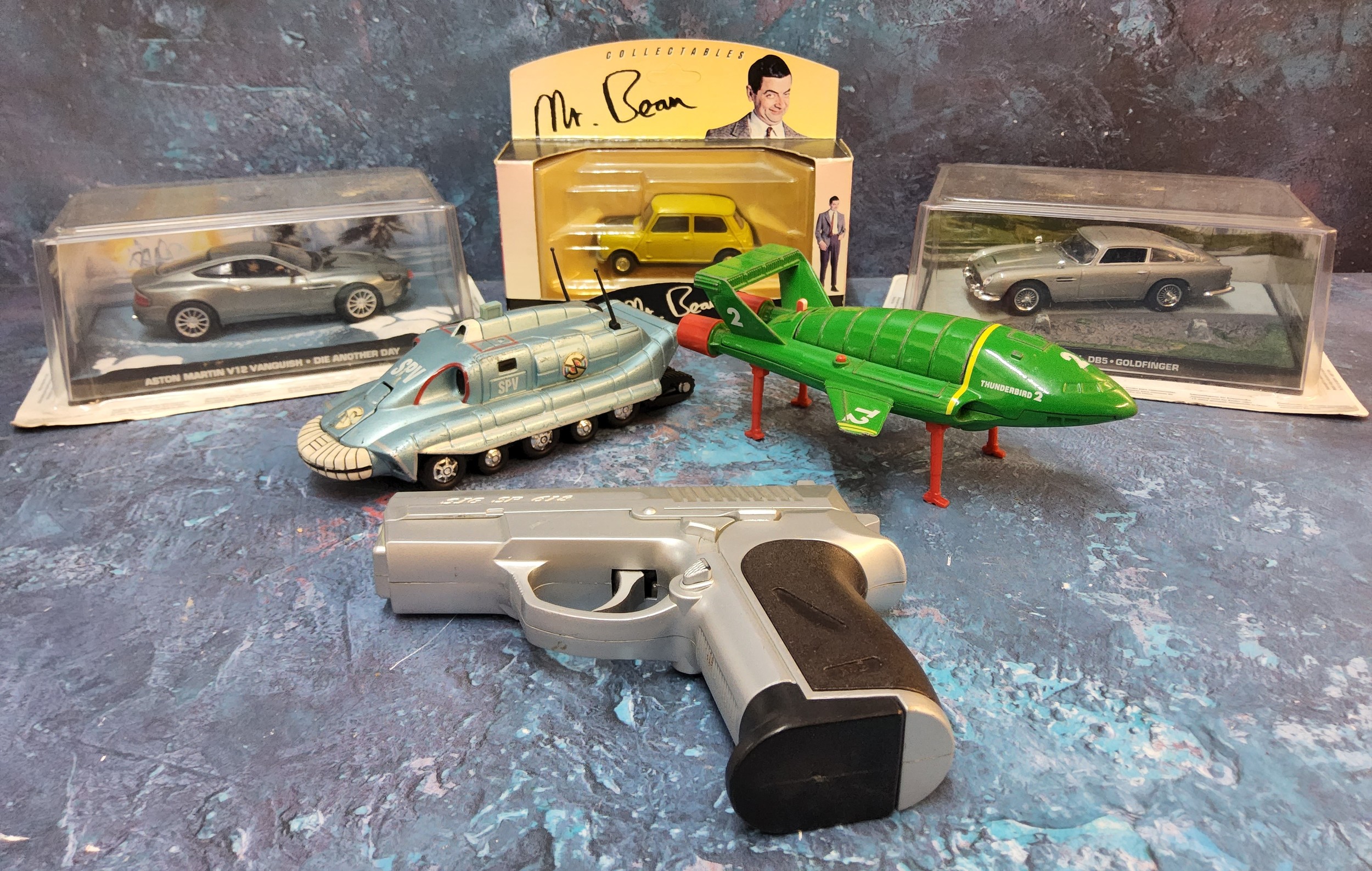 Die-cast Vehicles - James Bond Goldfinger Aston Martin DB5, boxed;   another, Die Another Day