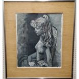 After Pablo Picasso (1881 - 1973),  Sylvette Au Fauteuil, 51cm x 43cm, framed