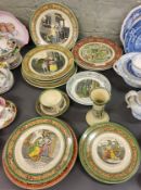 Decorative Ceramics  - Adams Criers of London plates, green borders, various sizes;  others,