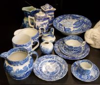 Blue and White - Spode Italian pattern mug, bowl, teacup and saucer, side plate;  other blue and