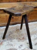 Sheffield Interest - a cutlers stool, three ribbed splayed legs. Note: the ribbed detail was to