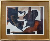 After Pablo Picasso (1881 - 1973), Still Life with Antique Bust, coloured print, 48cm x 64cm