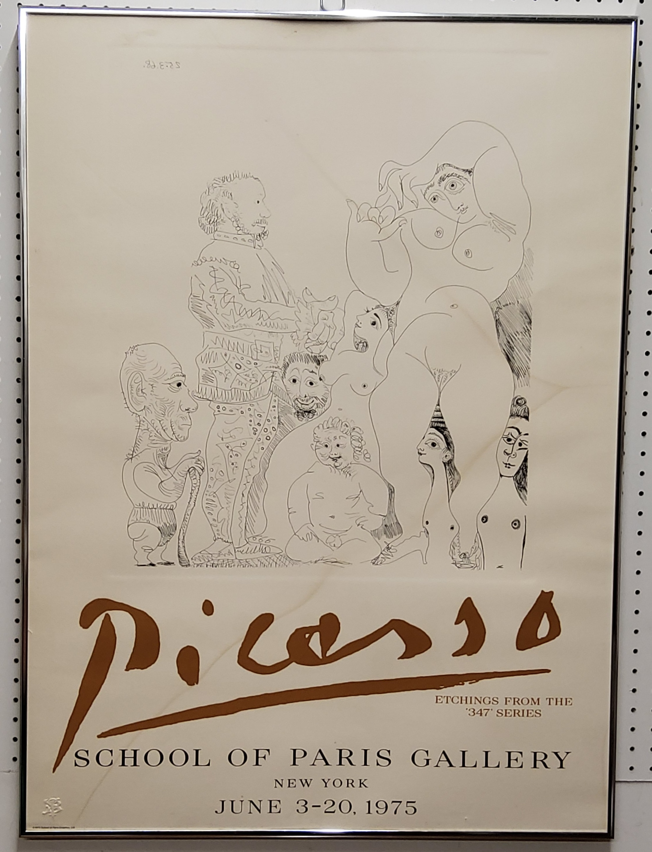 A Picasso exhibition poster, Etchings from the 347 Series, School of Paris Gallery, New York, June - Image 5 of 5