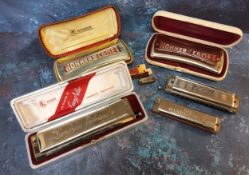 Hohner Harmonicas including a Chromatic 'The Adler Professional 16' Harmonica in original case;