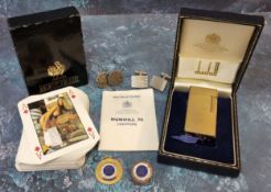 A Dunhill 70 goldplated lighter complete with original presentation box & instructions; enamel