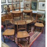 A set of six George III oak dining chairs c.1820