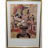 Georges Braque (French 1882-1963) after, The Round Table 1929, coloured print, 66cm x 50cm,