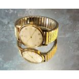 A Tudor Royal Shock Resisting 9ct gold gentleman's wristwatch, silvered dial, gold coloured Arabic