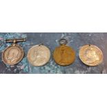 Militaria - World War I medals, a set of two British War medal 1914 - 1918 and Victory medal awarded