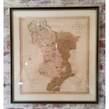 Local History - A George III map 'A New Map of the County of Derby Divided into Hundreds'  printed