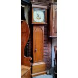 An early 19th century oak longcase clock, the 36cm square dial inscribed Sam Maddock, Winsford, twin