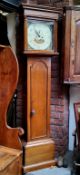 An early 19th century oak longcase clock, the 36cm square dial inscribed Sam Maddock, Winsford, twin