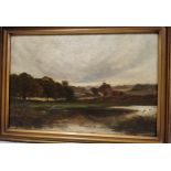 R. J. Hammond (19th century), Fisherman by the Church Lake, signed, dated 1865, oil on canvas,