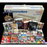 Retro gaming & computing including a boxed Commodore Amiga Model 500; various games including
