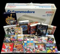 Retro gaming & computing including a boxed Commodore Amiga Model 500; various games including
