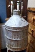 Automobilia - an unusual galvanised 5 gallon fuel can, no makers markings, possibly by Shell Mex BP