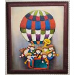 Joyce Roybal (1955-) Hot Air Balloon, signed, 59cm x 49cm