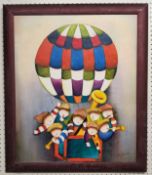 Joyce Roybal (1955-) Hot Air Balloon, signed, 59cm x 49cm