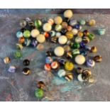 Marbles - Victorian and later, glass latticino twist and others, various sizes