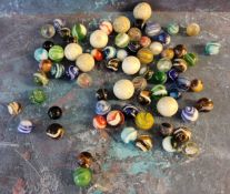 Marbles - Victorian and later, glass latticino twist and others, various sizes