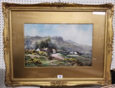 Bertram Hiles (20th century) A Surrey Hillside, signed, mixed media, 30cm x 47cm
