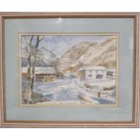 English School (20th century) Snowy Morning watercolour, 26cm x 36cm;  another, Alec Butson, Toll