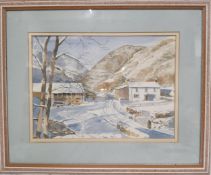 English School (20th century) Snowy Morning watercolour, 26cm x 36cm;  another, Alec Butson, Toll