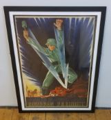 A German World War 2 reproduction poster, 'Germany's Victory, Europe's Freedom'. Poster depicts