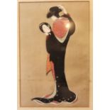 Japanese School (early 20th century) Geisha Beauty 29.5cm x 19.5cm