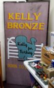 Salvage - a substantial KELLY BRONZE 'Born To Be Wild' painted shop sign, approximately 6ft x 3ft