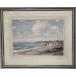 J E Key, Bognor from Felpham, signed and dated '46, watercolour, 26 x 37.5cm