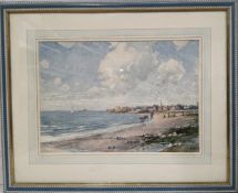 J E Key, Bognor from Felpham, signed and dated '46, watercolour, 26 x 37.5cm