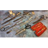 Sewing interest - various scissors including Singer, Wilkinson Junior, others; a cases set of