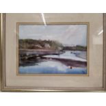Robert Mee West County at Low Tide signed, dated 16, watercolour, 25.5cm x 35.5cm