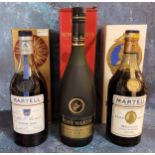 Brandy - a Martell Medallion VSOP liqueur brandy Cognac, 1970’s, boxed; Martell Cordon Bleu; a