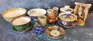 A Chinese Jingdezhen dragon tea bowl;  others famille verte;  snuff bottles;   etc