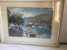 Bert Roffey, Korzula, Yugoslavia, signed, dated 76,  gouache, 27cm x 40.5cm