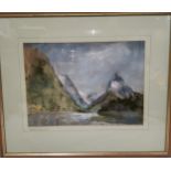 Robert Hamilton, Milford Sound, New Zealand, signed, pastel, 23cm x 32cm