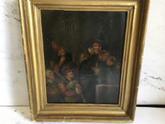 Dutch School (18th century) Musicians in a Tavern oil on panel, 22cm x 17.5cm