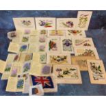 Postcards & Trading Cards - embroidered silk WWI and WWII examples including a 1914-15 Vive Les