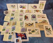 Postcards & Trading Cards - embroidered silk WWI and WWII examples including a 1914-15 Vive Les