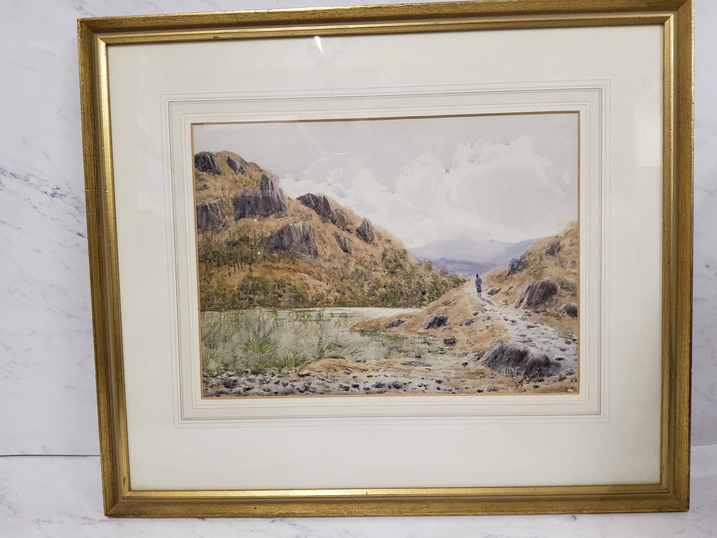 G V Sheriff, Mountain Path, signed, watercolour, 24cm x 33cm;  another, English School , Wentworth - Image 2 of 2